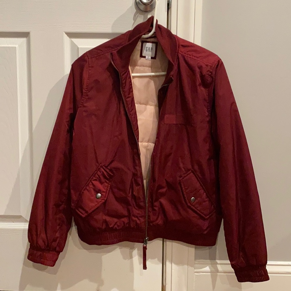 The GAP Burgundy Bomber Jacket